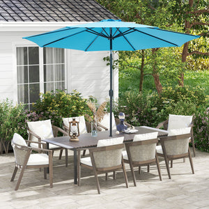 10 Feet Outdoor Patio Umbrella with Tilt Adjustment and Crank-Blue view 3
