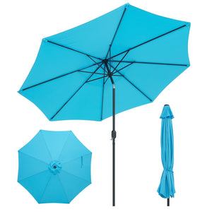 10 Feet Outdoor Patio Umbrella with Tilt Adjustment and Crank-Blue view 4