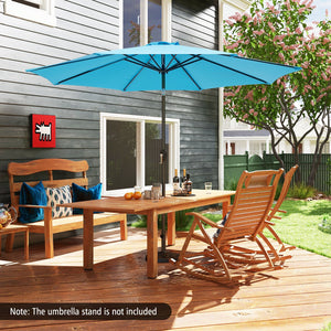 10 Feet Outdoor Patio Umbrella with Tilt Adjustment and Crank-Blue view 6