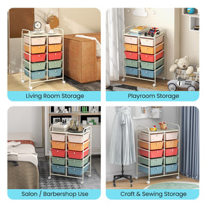 10-Drawer Rolling Storage Cart-Multicolor view 6