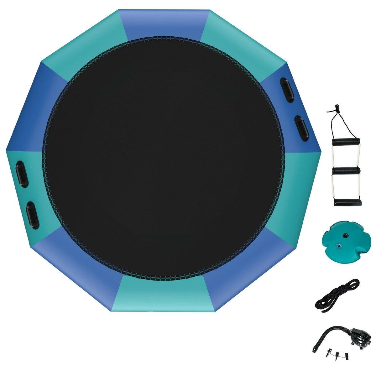 10 Feet Inflatable Splash Padded Water Bouncer Trampoline-Blue view 4