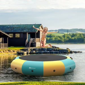 10 Feet Inflatable Splash Padded Water Bouncer Trampoline-Yellow view 2