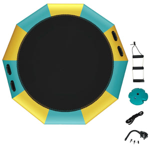 10 Feet Inflatable Splash Padded Water Bouncer Trampoline-Yellow view 4