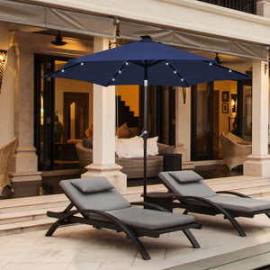 10 Feet Outdoor Patio umbrella with Bright Solar LED Lights-Dark Blue view 6