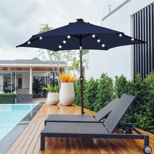 10 Feet Outdoor Patio umbrella with Bright Solar LED Lights-Dark Blue view 7