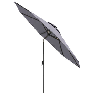 10 Feet Outdoor Patio Umbrella with Tilt Adjustment and Crank-Gray
