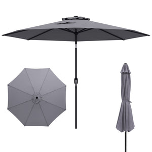 10 Feet Outdoor Patio Umbrella with Tilt Adjustment and Crank-Gray view 3