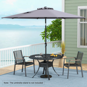 10 Feet Outdoor Patio Umbrella with Tilt Adjustment and Crank-Gray view 5