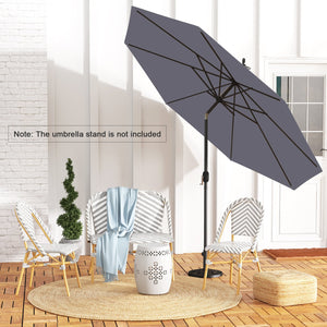 10 Feet Outdoor Patio Umbrella with Tilt Adjustment and Crank-Gray view 7