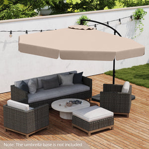 10 Feet Patio Cantilever Umbrella with Cover Tilt Adjustment and Ruffled Edge-Beige view 2