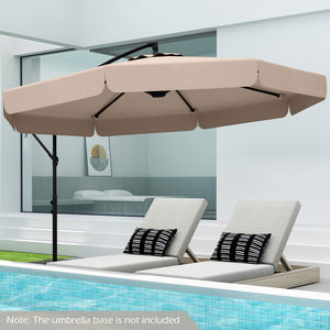 10 Feet Patio Cantilever Umbrella with Cover Tilt Adjustment and Ruffled Edge-Beige view 3