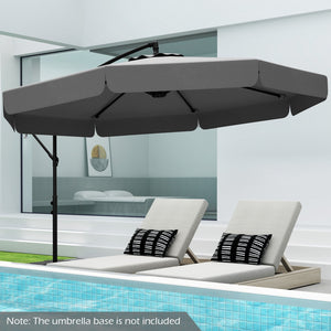 10 Feet Patio Cantilever Umbrella with Cover Tilt Adjustment and Ruffled Edge-Gray view 3