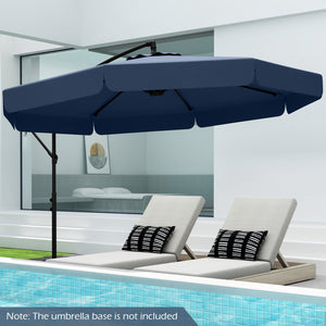 10 Feet Patio Cantilever Umbrella with Cover Tilt Adjustment and Ruffled Edge-Navy view 3