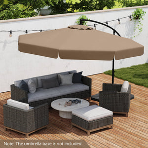 10 Feet Patio Cantilever Umbrella with Cover Tilt Adjustment and Ruffled Edge-Taupe view 2
