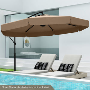 10 Feet Patio Cantilever Umbrella with Cover Tilt Adjustment and Ruffled Edge-Taupe view 3