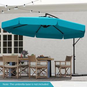 10 Feet Patio Cantilever Umbrella with Cover Tilt Adjustment and Ruffled Edge-Turquoise view 5