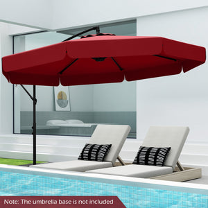 10 Feet Patio Cantilever Umbrella with Cover Tilt Adjustment and Ruffled Edge-Wine view 3