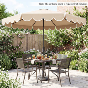 10 Feet Patio Umbrella Outdoor Market Umbrella with Crank Tilt Adjustment-Beige view 6