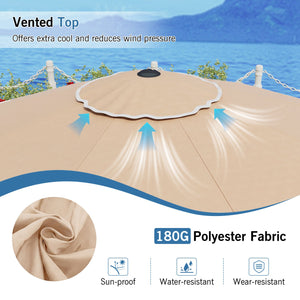 10 Feet Patio Umbrella Outdoor Market Umbrella with Crank Tilt Adjustment-Beige view 8