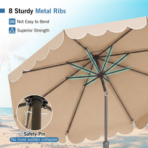 10 Feet Patio Umbrella Outdoor Market Umbrella with Crank Tilt Adjustment-Beige view 9
