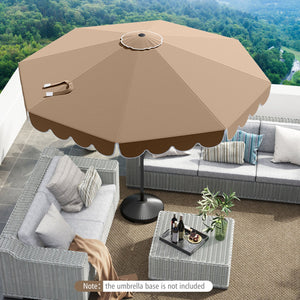 10 Feet Patio Umbrella Outdoor Market Umbrella with Crank Tilt Adjustment-Brown view 2