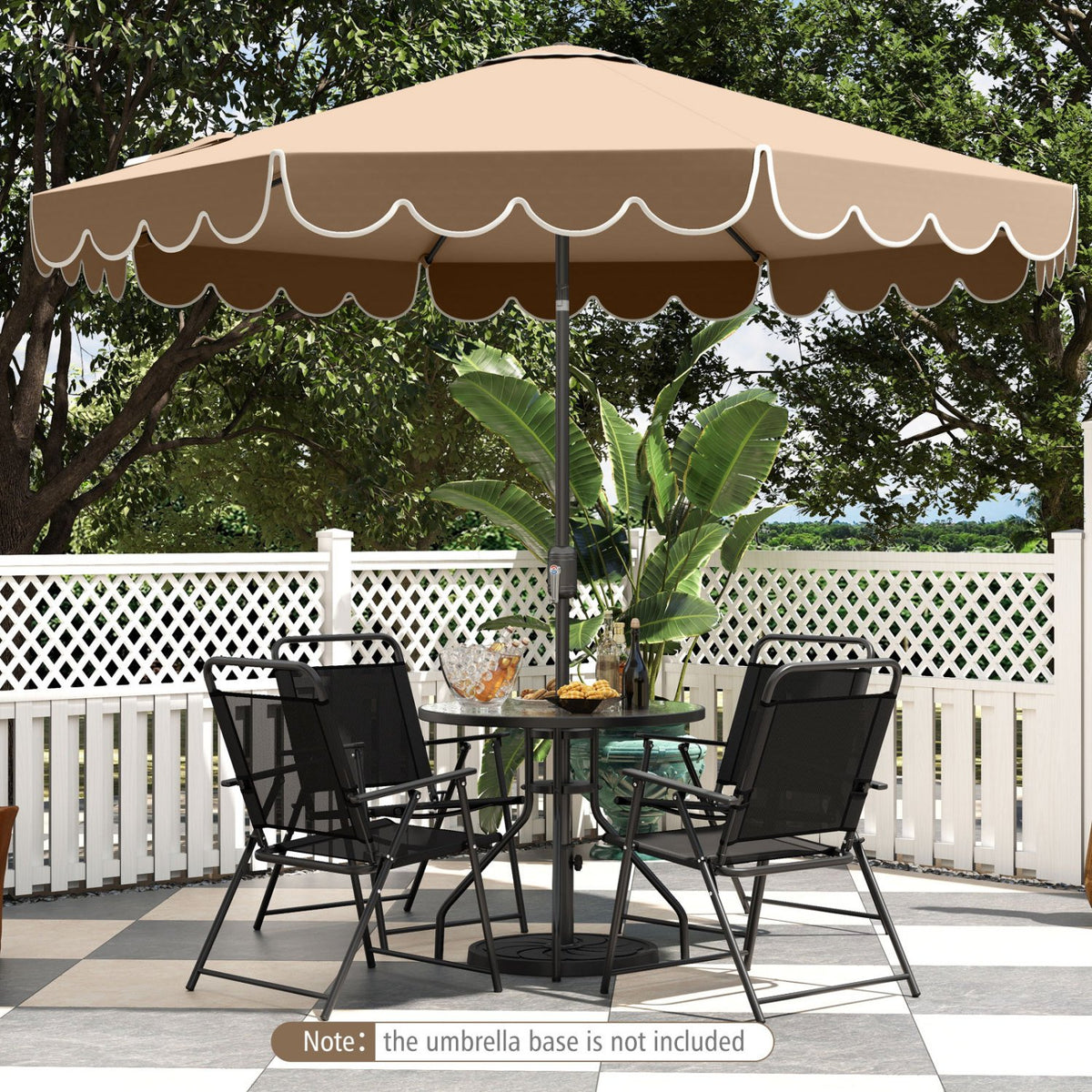 10 Feet Patio Umbrella Outdoor Market Umbrella with Crank Tilt Adjustment-Brown view 3