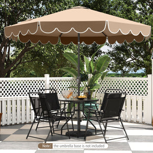 10 Feet Patio Umbrella Outdoor Market Umbrella with Crank Tilt Adjustment-Brown view 3