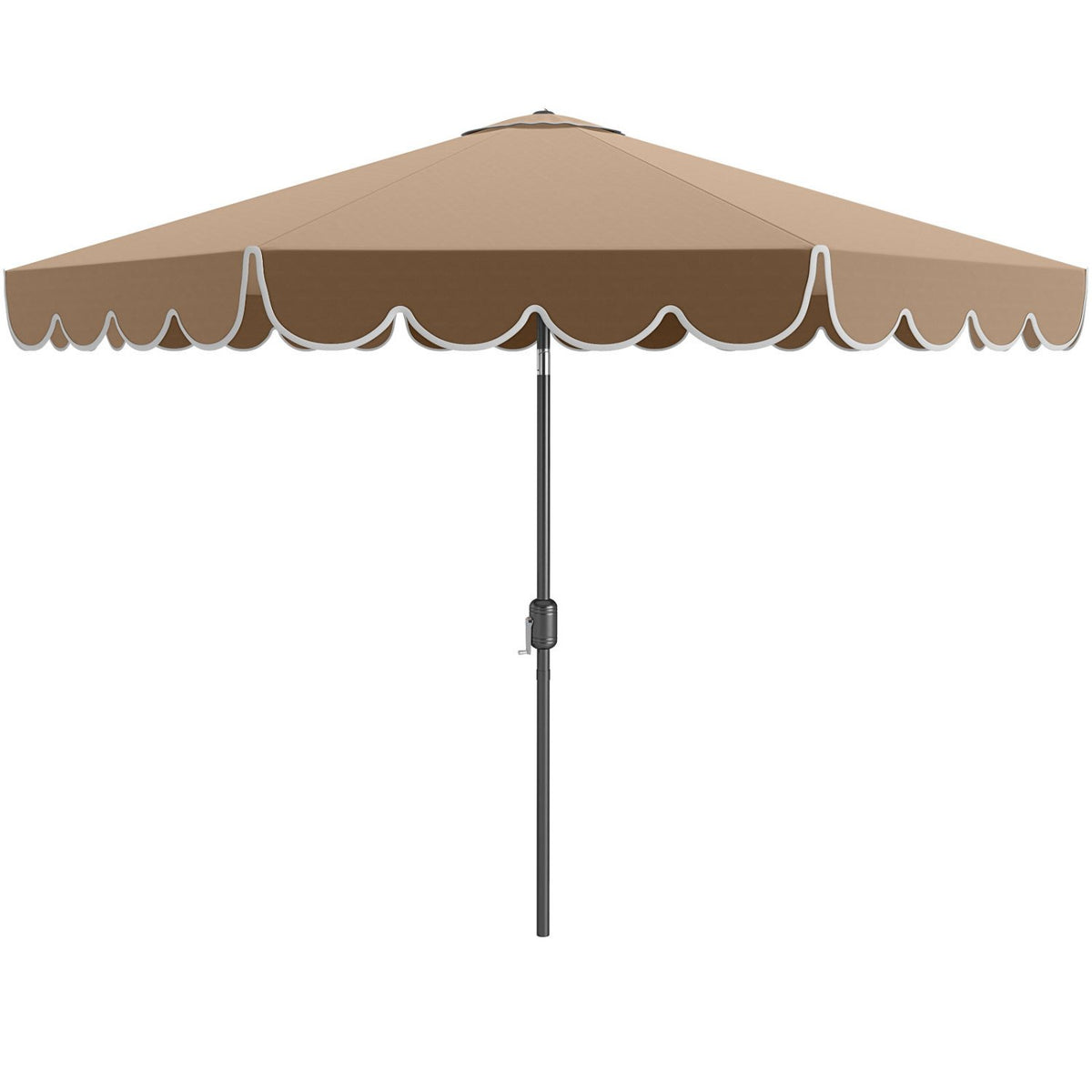 10 Feet Patio Umbrella Outdoor Market Umbrella with Crank Tilt Adjustment-Brown view 4