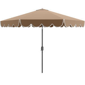 10 Feet Patio Umbrella Outdoor Market Umbrella with Crank Tilt Adjustment-Brown view 4