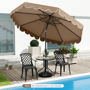 10 Feet Patio Umbrella Outdoor Market Umbrella with Crank Tilt Adjustment-Brown view 6