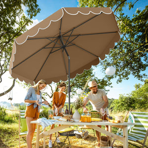 10 Feet Patio Umbrella Outdoor Market Umbrella with Crank Tilt Adjustment-Brown view 7