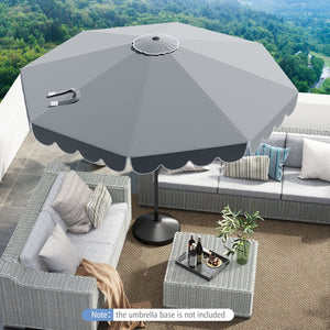 10 Feet Patio Umbrella Outdoor Market Umbrella with Crank Tilt Adjustment-Gray view 2