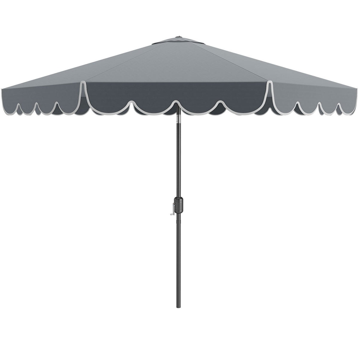 10 Feet Patio Umbrella Outdoor Market Umbrella with Crank Tilt Adjustment-Gray view 4