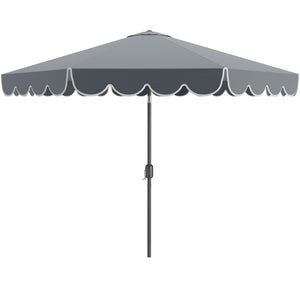 10 Feet Patio Umbrella Outdoor Market Umbrella with Crank Tilt Adjustment-Gray view 4