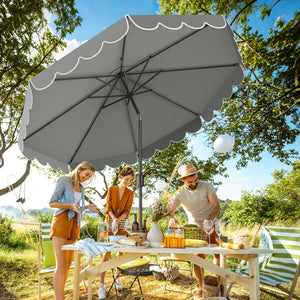 10 Feet Patio Umbrella Outdoor Market Umbrella with Crank Tilt Adjustment-Gray view 7