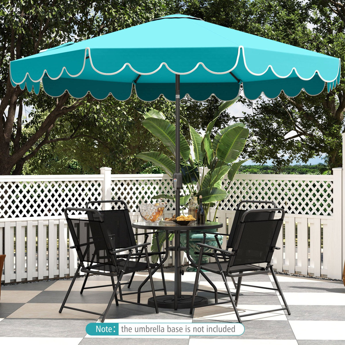 10 Feet Patio Umbrella Outdoor Market Umbrella with Crank Tilt Adjustment-Turquoise view 3