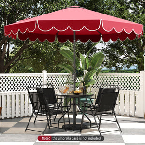 10 Feet Patio Umbrella Outdoor Market Umbrella with Crank Tilt Adjustment-Wine view 3