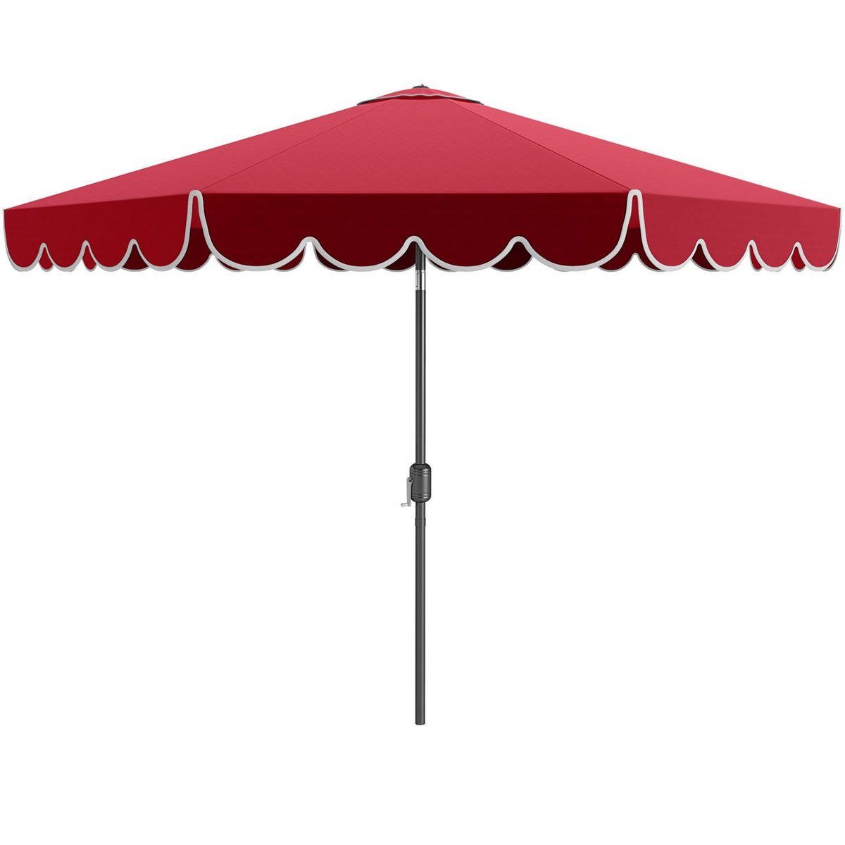 10 Feet Patio Umbrella Outdoor Market Umbrella with Crank Tilt Adjustment-Wine view 4