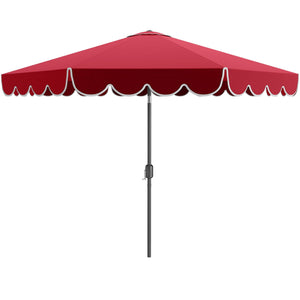 10 Feet Patio Umbrella Outdoor Market Umbrella with Crank Tilt Adjustment-Wine view 4