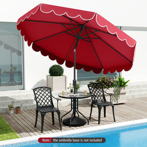 10 Feet Patio Umbrella Outdoor Market Umbrella with Crank Tilt Adjustment-Wine view 6