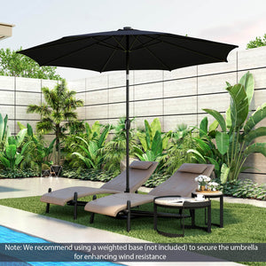 10 Feet Patio Umbrella with 112 Solar Lights and Crank Handle-Navy view 3