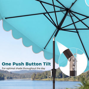 10 Feet Patio Umbrella with Weighted Base and Sandbags-Turquoise view 7
