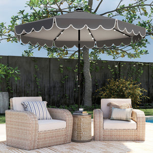 10 Feet Solar Patio Umbrella with 24 LED Lights-Gray view 2