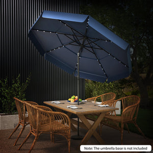10 Feet Solar Patio Umbrella with 3-Tier Vented Top-Navy view 5