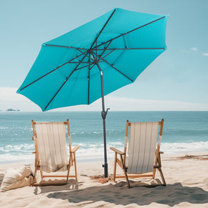 10 ft 3-tier Vented Patio Umbrella with Push Button Tilt-Green view 2