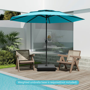 10 ft 3-tier Vented Patio Umbrella with Push Button Tilt-Green view 6