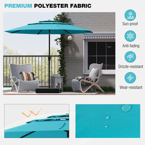10 ft 3-tier Vented Patio Umbrella with Push Button Tilt-Green view 8