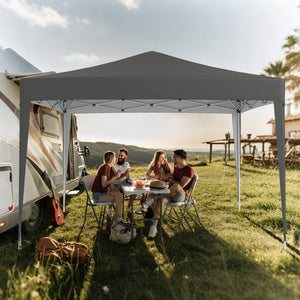 10 FT x 10 FT Pop-Up Canopy Tent Easy Setup Instant Folding Shelter with Mesh Netting-Gray view 3