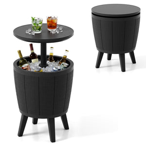 10 Gallon Beer and Wine Cooler with Lift-Top and Drainage Plug-Black