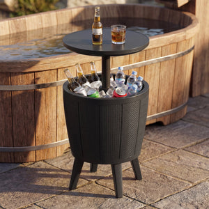 10 Gallon Beer and Wine Cooler with Lift-Top and Drainage Plug-Black view 3